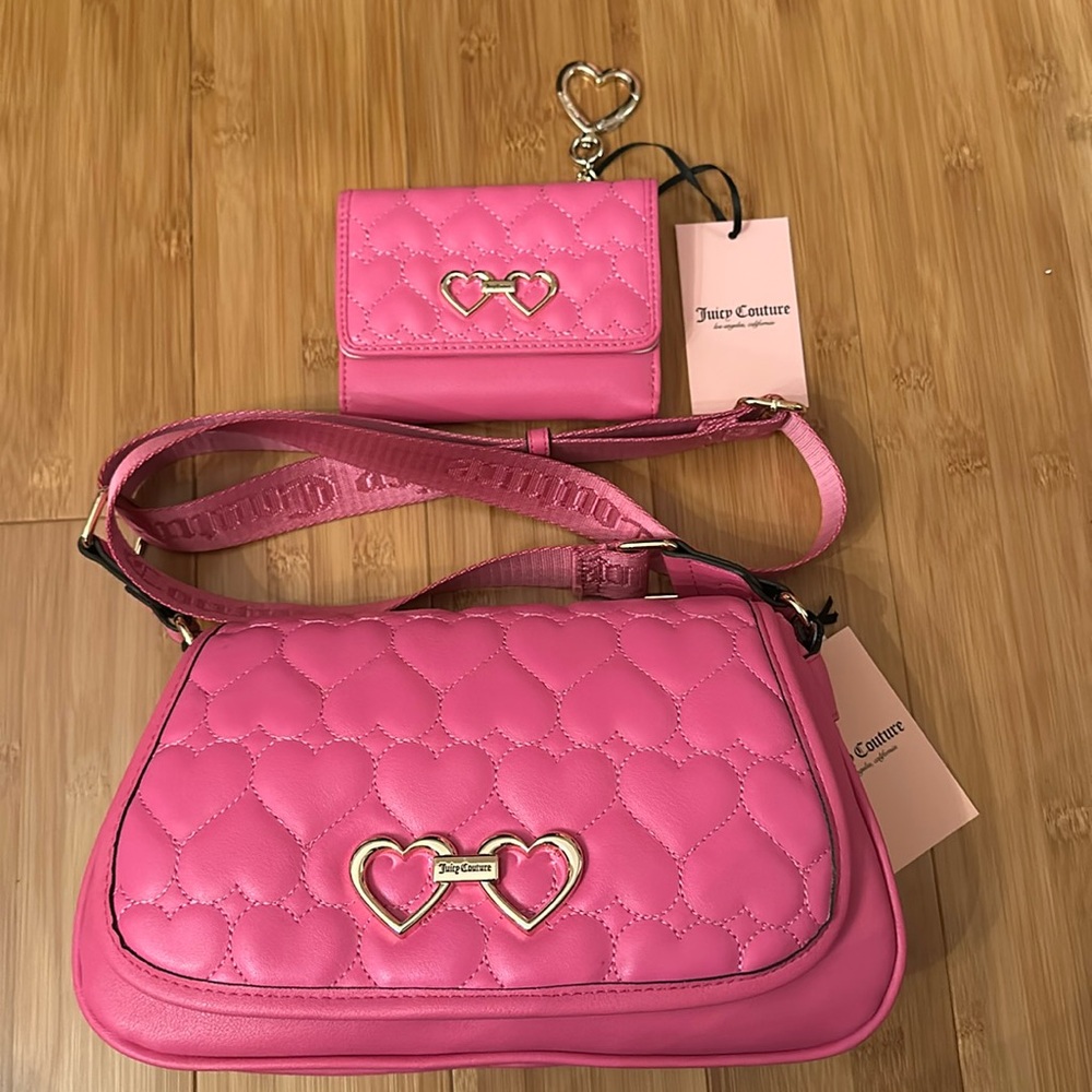 juicy couture straight from the heart crossbody and wallet